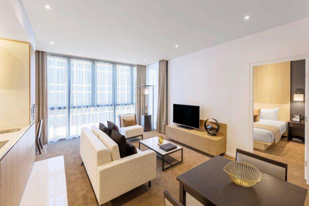 Skye Suites Sídney Habitación foto A living room at the hotel